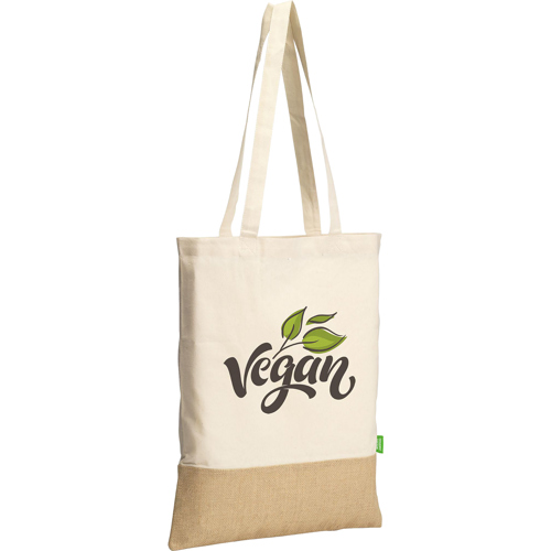 Organic Cotton And Jute Shopper Tote Bag (160gsm/4.72oz)