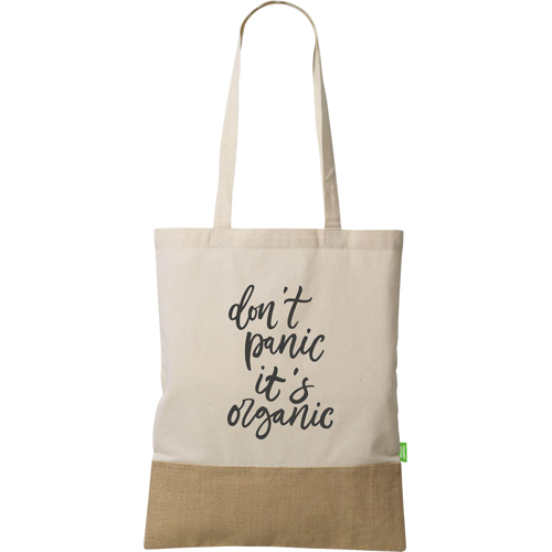 Organic Cotton And Jute Shopper Tote Bag (160gsm/4.72oz)