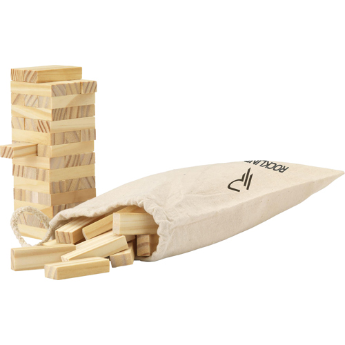 Jenga Wooden Tower Game Cotton Bag Custom Logo