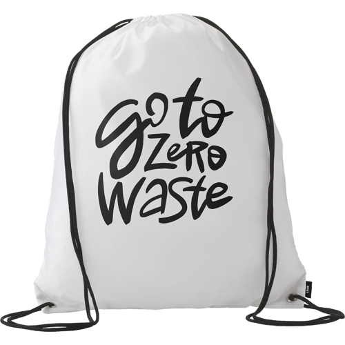 Branded RPET School Gym Drawstring Backpack GRS Certified