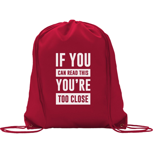 Printed Drawstring Polyester School Sports Bag Backpack