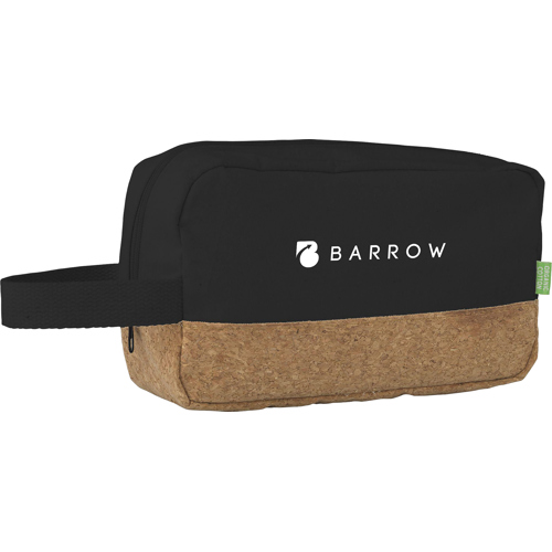 Branded Organic Canvas And Cork Toiletry Bag