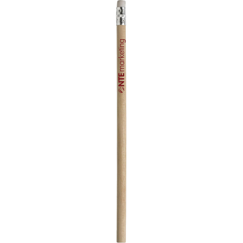 Unsharpened Topic Pencil With Eraser Unvarnished Natural Wood