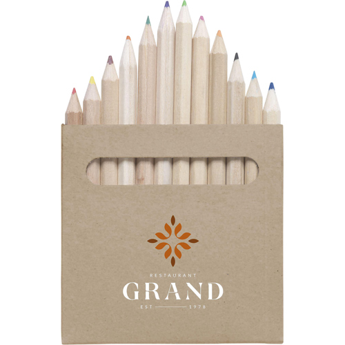12 Natural Coloured Pencil Set (12pc) Branded Cardboard Box