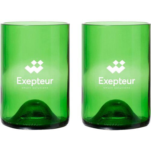 Branded Rebottled® Tumbler Drinking Glasses (2 Pack)