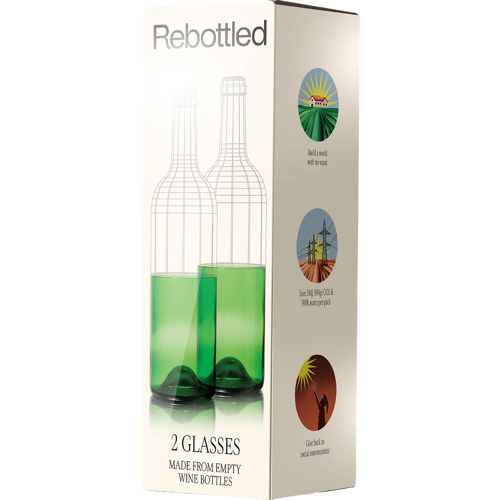 Branded Rebottled® Tumbler Drinking Glasses (2 Pack)
