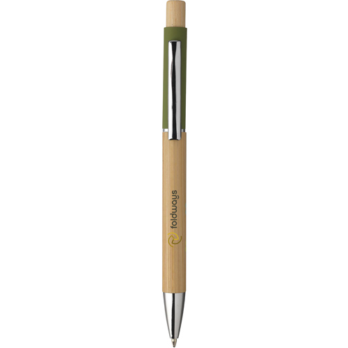 Bamboo Ballpen FSC Certified Custom Logo Pus Button