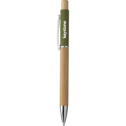 Bamboo Ballpen FSC Certified Custom Logo Pus Button
