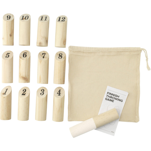 Finnish SkittlesThrowing Game FSC Certified Pine Wood 