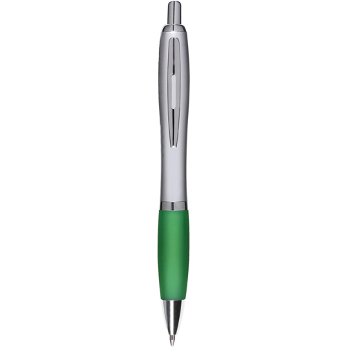 Promotional Silver Ballpen With Coloured Grip