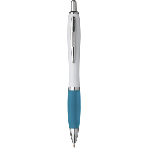 Custom Printed White Pen With Coloured Grip