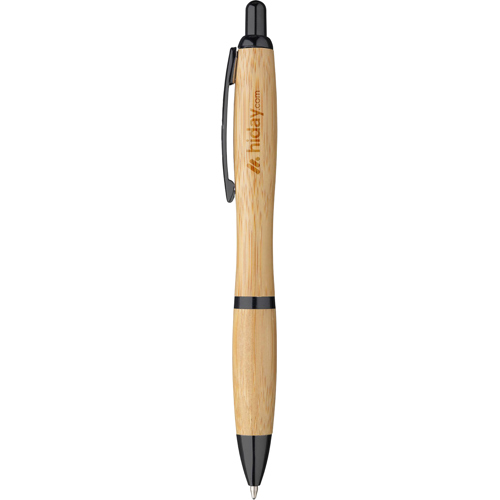Bamboo Ballpen Blue Pen Metal Clip - Custom Logo
