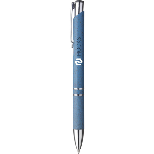 Promotional Wheat Straw Ballpen Push Botton Blue Ink