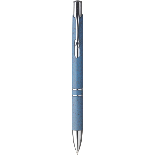 Promotional Wheat Straw Ballpen Push Botton Blue Ink