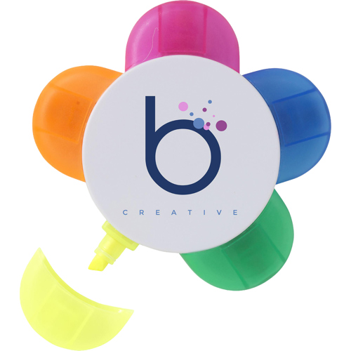 Flower Highlighter Pen 5 Colours - Custom Logo