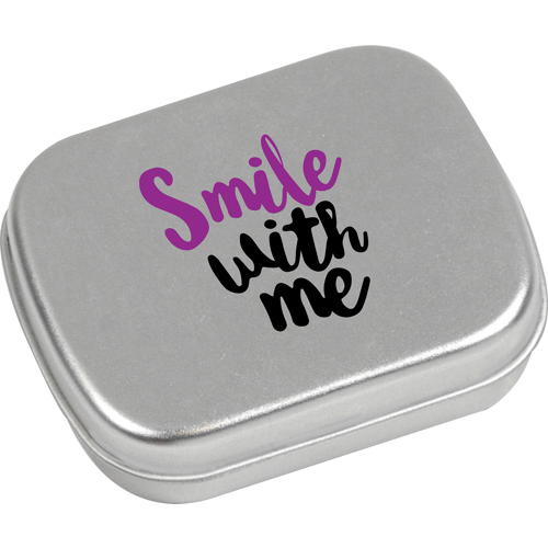 Promotional Small Flat Tin With Approx 25g Of Mints
