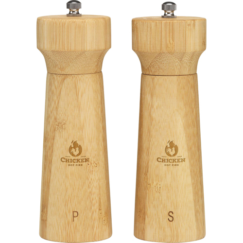 Wooosh Aiko Salt & Pepper Grinders FSC 100% Certified Bamboo Ceramic Grinders