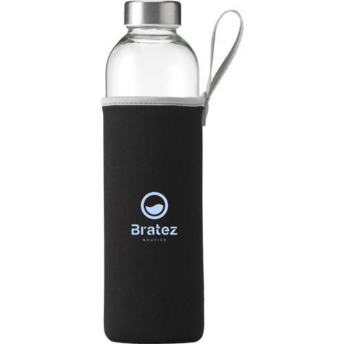Promotional Leak Proof Senga Soda-Lime Glass Drinking Bottle (750ml) Neoprene Sleeve