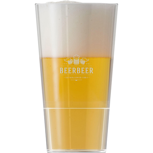 Custom HappyGlass Mister Vincent Plastic Beer Glass (330ml)