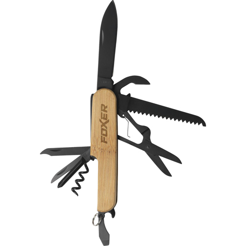 Bamboo Pocket Knife 100% FSC Certified - 11 Functions