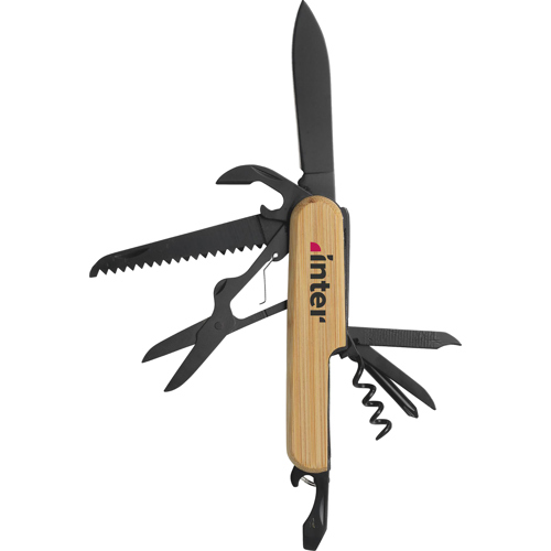 Bamboo Pocket Knife 100% FSC Certified - 11 Functions