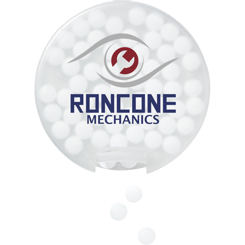 Promotional Round Plastic Sugar Free Mint Card