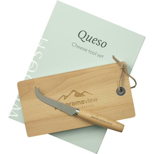Wooosh Queso Beechwood Cheese Board Tool Set Gift Boxed