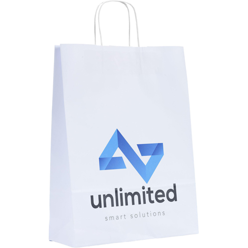 Promotional Printed White Or Brown Paper Bag (A3) Twist Handles