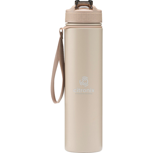 Branded Matt Recycled Stainless Steel Double Walled Bottle With Spout (750ml) RCS