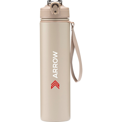 Branded Matt Recycled Stainless Steel Double Walled Bottle With Spout (750ml) RCS