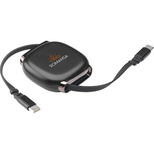 Branded Retractable Charging Cable RCS Certified USB-C to USB-C