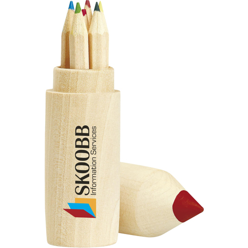Branded Wooden Natural Coloured Pencil Set (6pc)