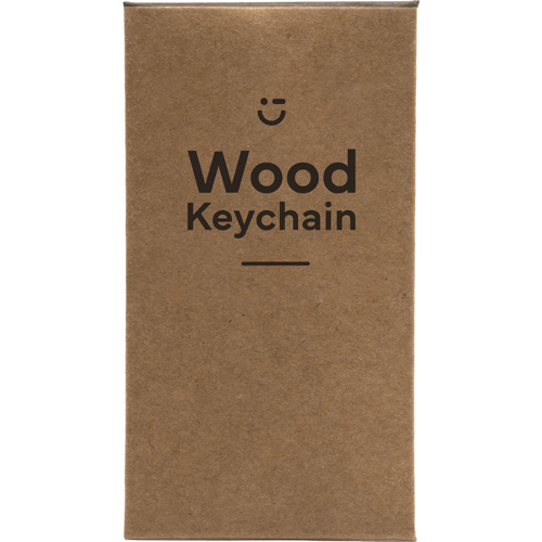 Promotional Rectangle Solid Beech Wood Keyring