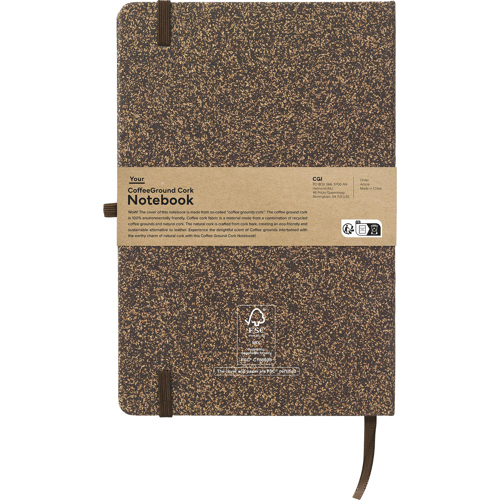 Promotional Coffee And Cork Notebook (approx A5) - FSC Certified Paper