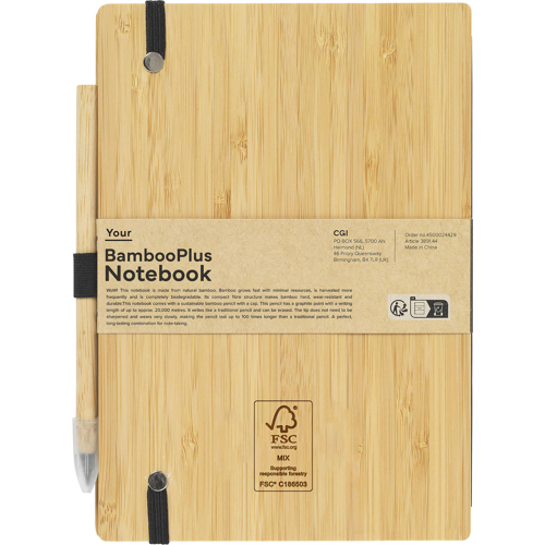 Bamboo Notebook With Inkless Pen (approx A5)