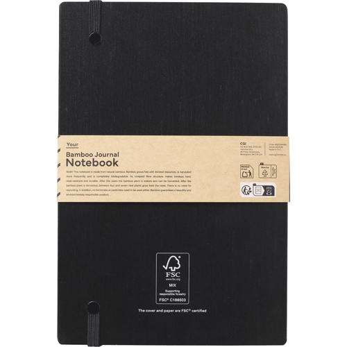 Bamboo Cover Notebook With Naked Spine (approx. A5) - FSC Certifid