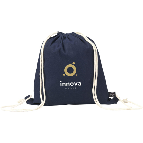 Recycled Cotton Drawstring Backpack (150gsm/4.42oz) - GRS Certified