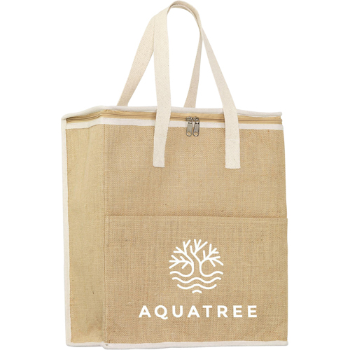 Promotional Cooler Bag XL – Large Cotton & Jute Insulated Cooler Bag