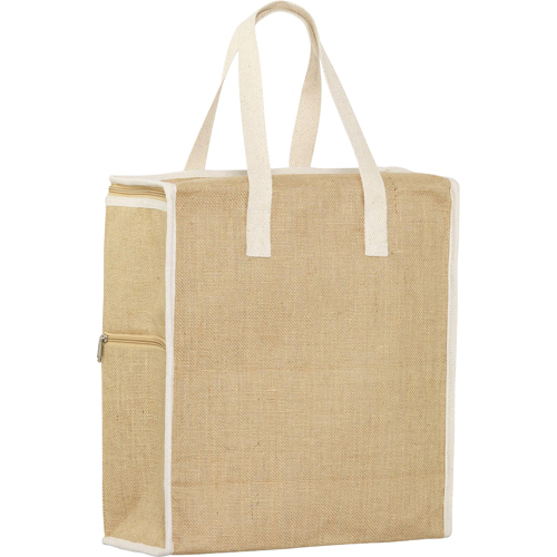 Promotional Cooler Bag XL – Large Cotton & Jute Insulated Cooler Bag