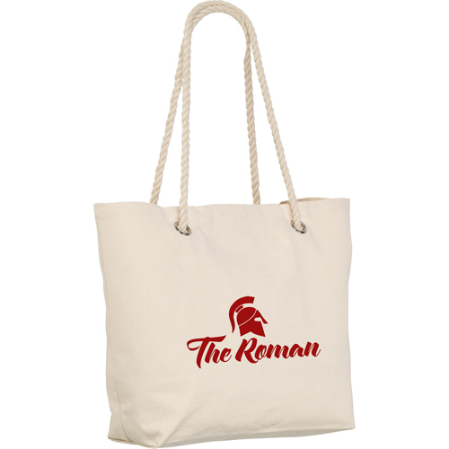 Promotional Canvas Beach Bag – 340gsm with Zip & Cord Handles