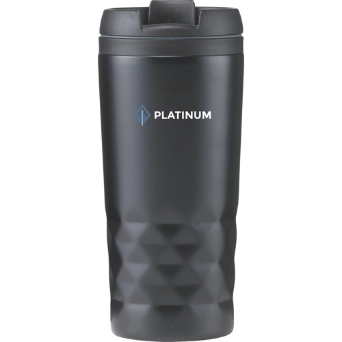 Double Walled Travel Mug (300ml) Geometric Pattern Stainless Steel