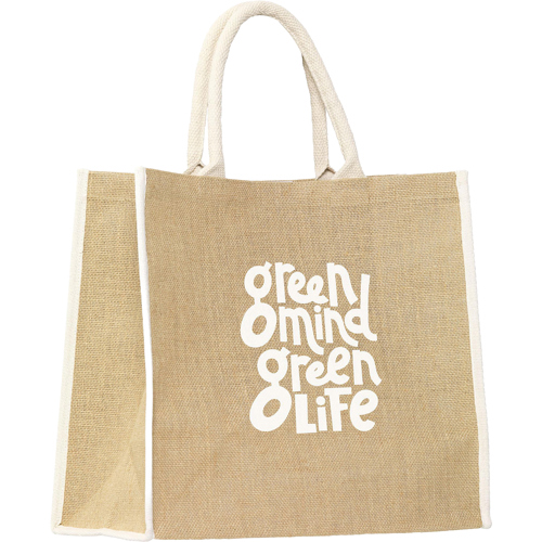 Printed Jute Cotton Shopper Bag