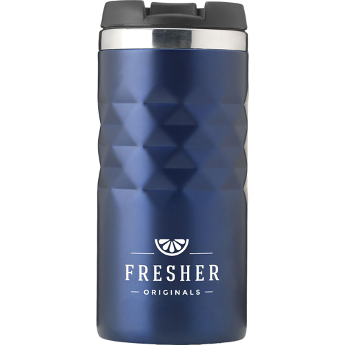 Stainless Steel Branded Recycled Steel Double Walled Cup (280ml) Geometric Pattern