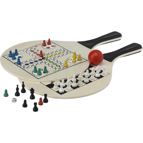Bat, Ball And Games Set Including Ludo & Chess Printed Logo