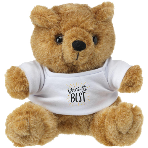 Browny Teddy Bear Soft Toy White Printed T Shirt