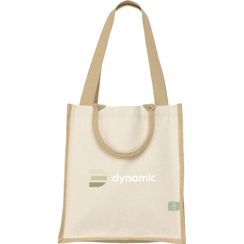 Printed Organic Jute And  Cotton Bag (320gsm/9.4oz)