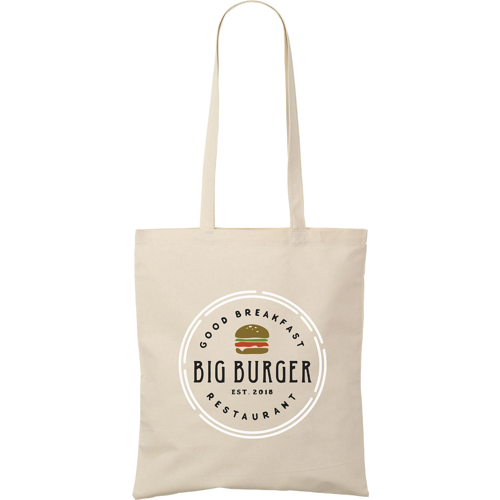 Printed Long Handle 100% Cotton Shopper (180 Gsm/5.3oz)