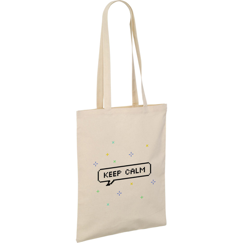 Printed Long Handle 100% Cotton Shopper (180 Gsm/5.3oz)