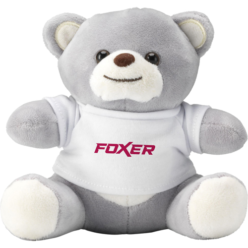 Light Grey Soft Plush Teddy Bear Printed T Shirt