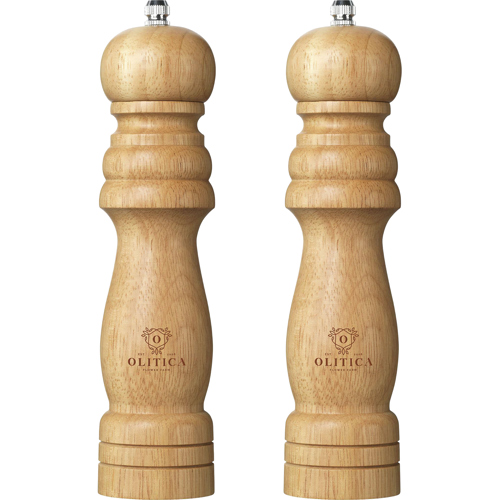 Rubberwood Salt & Pepper Mill Ceramic Discs Custom Logo